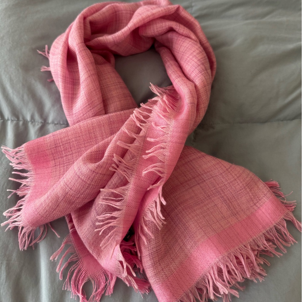 Loro Piana Pink Cashmere Silk Scarf